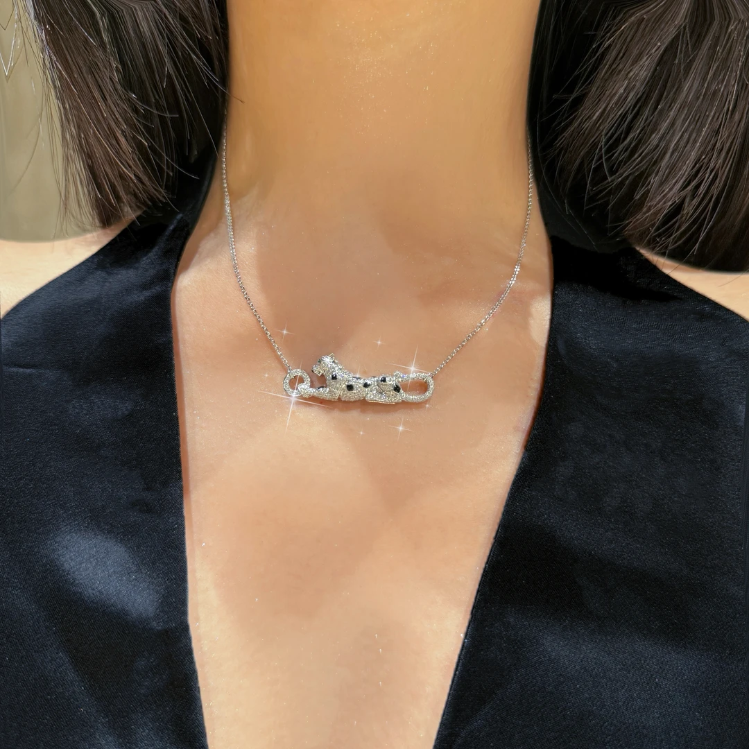 QANNA【满钻斑点豹子】欧美风时尚轻奢高级豪华款钻石项链AY