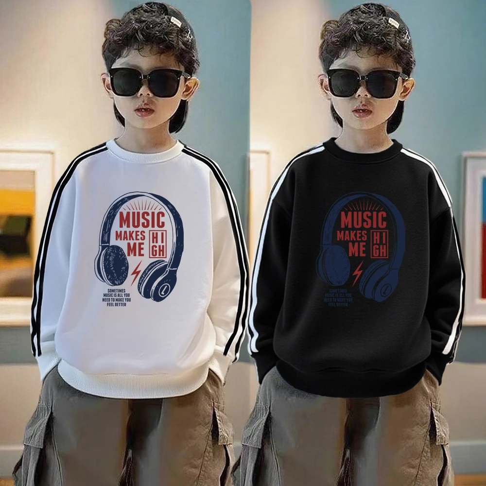 男童宽松套头加绒加厚卫衣秋冬2025新款中大儿童痞帅炸街长袖上衣