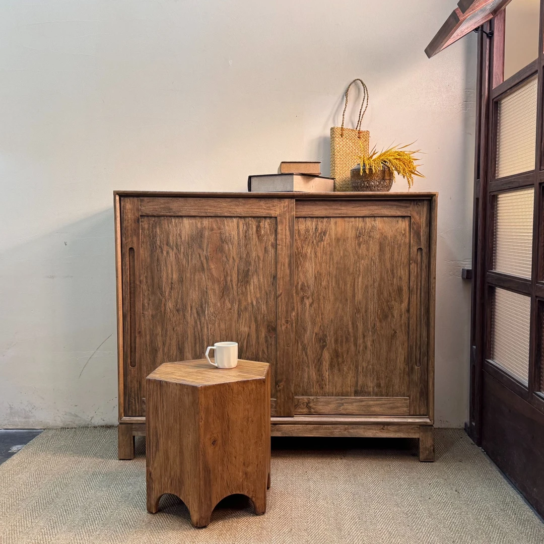 沐野家具沐储滑门边 柜（130W*40D*110H）