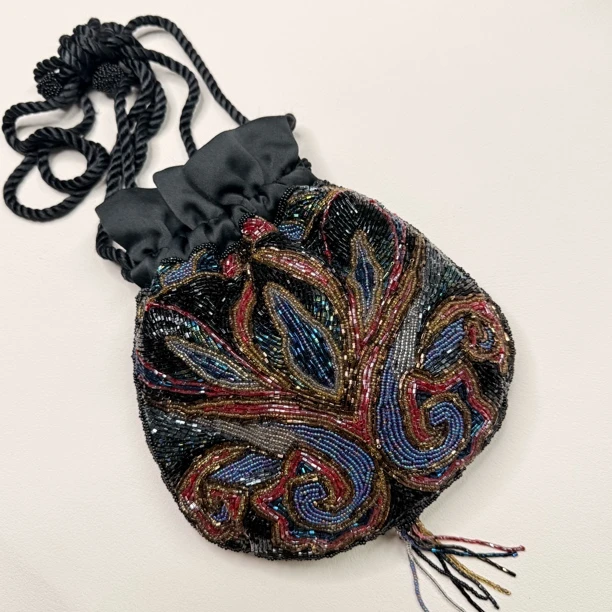 【六六中古】孤品复古亮片手提包th7938尺寸10*17