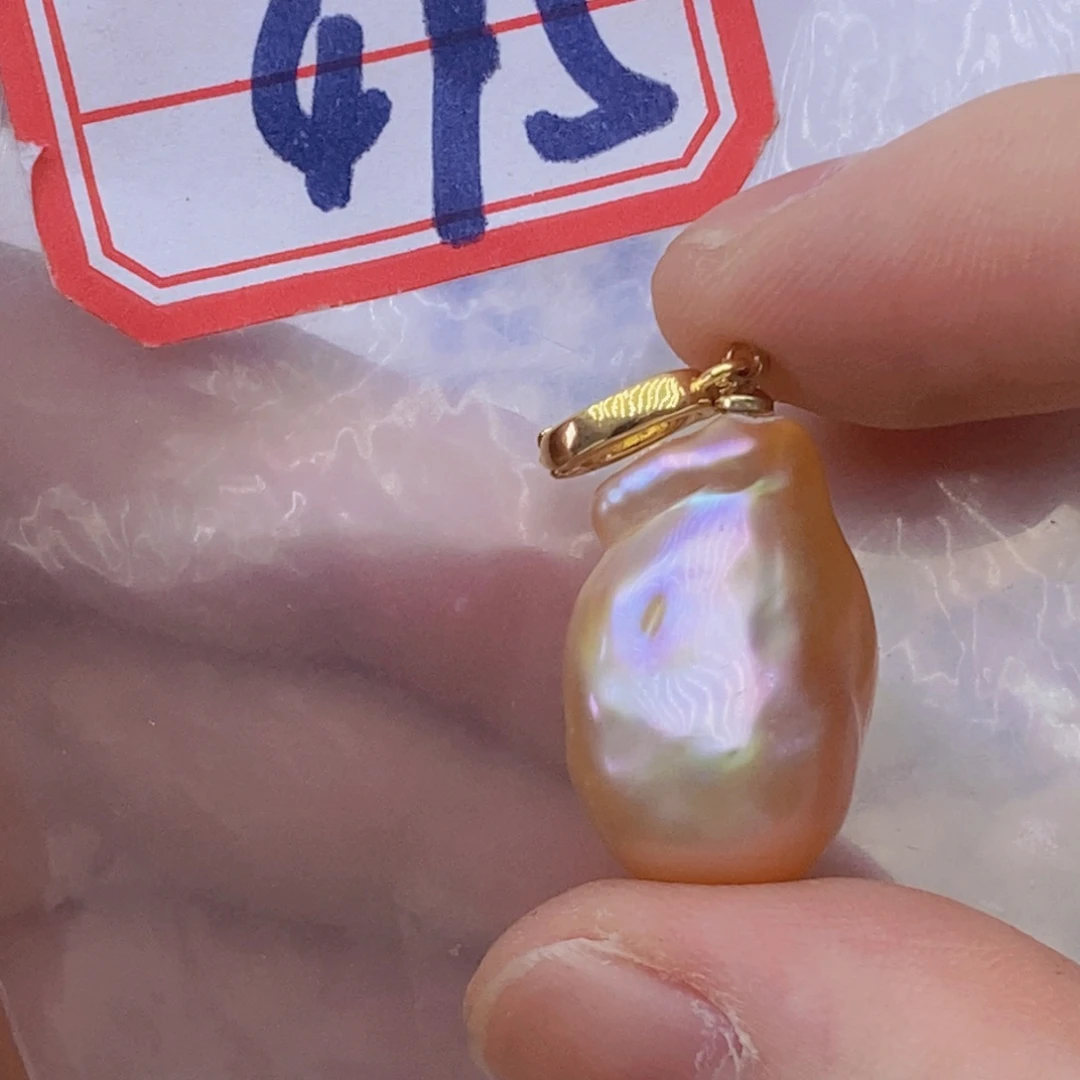 淡水珍珠银S925镶嵌吊坠(赠链)