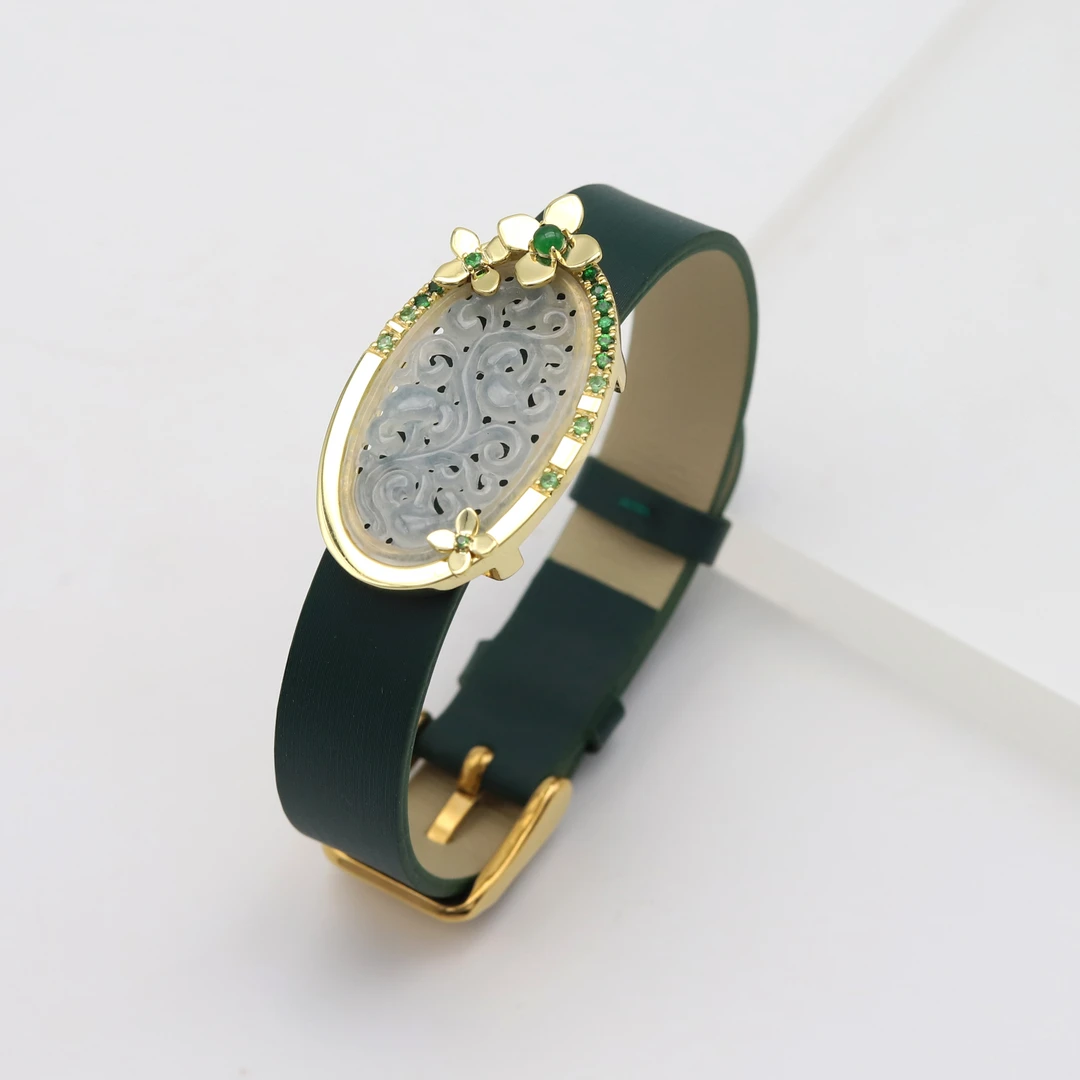 #【花间序】S925银翡翠手牌P11201098