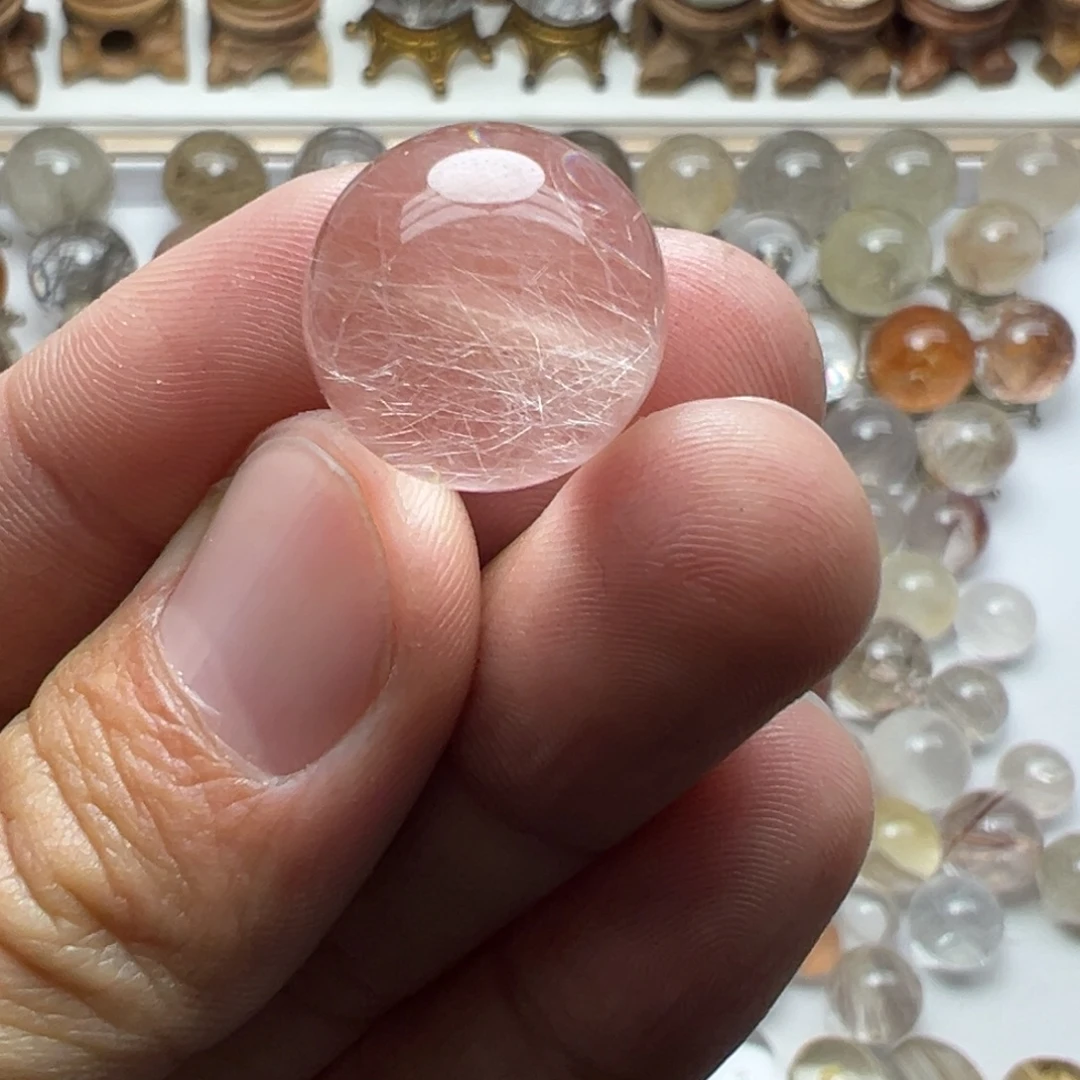 珠宝半成品未镶嵌水晶兔毛球