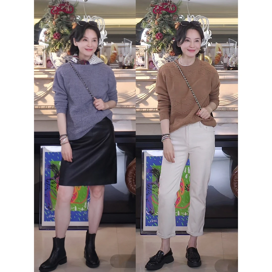 我是摩羯 好东西 14.5umA级山羊绒德国stoll机织提花针织衫