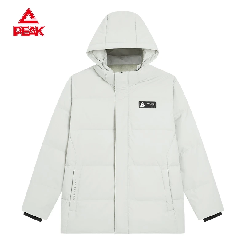Peak/匹克厚款秋冬男士连帽修身帅气新款保暖防风防水羽绒服