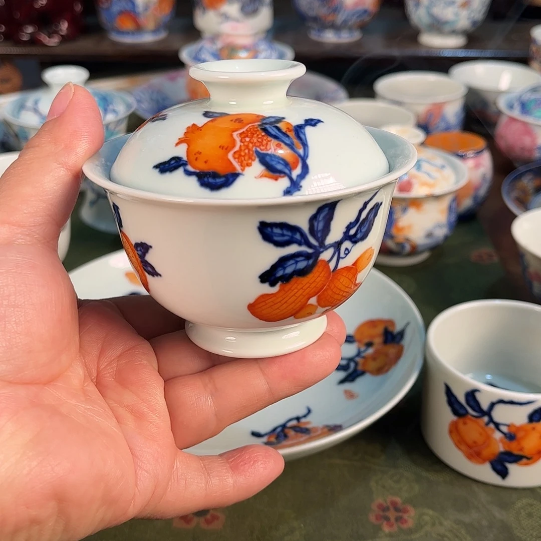 人生如意好事发生盖碗