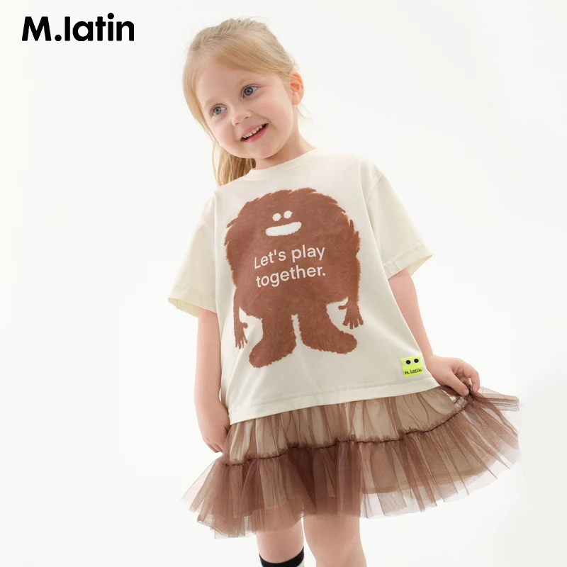 马拉丁童装连衣裙25夏新款立体感凉感短袖连衣裙