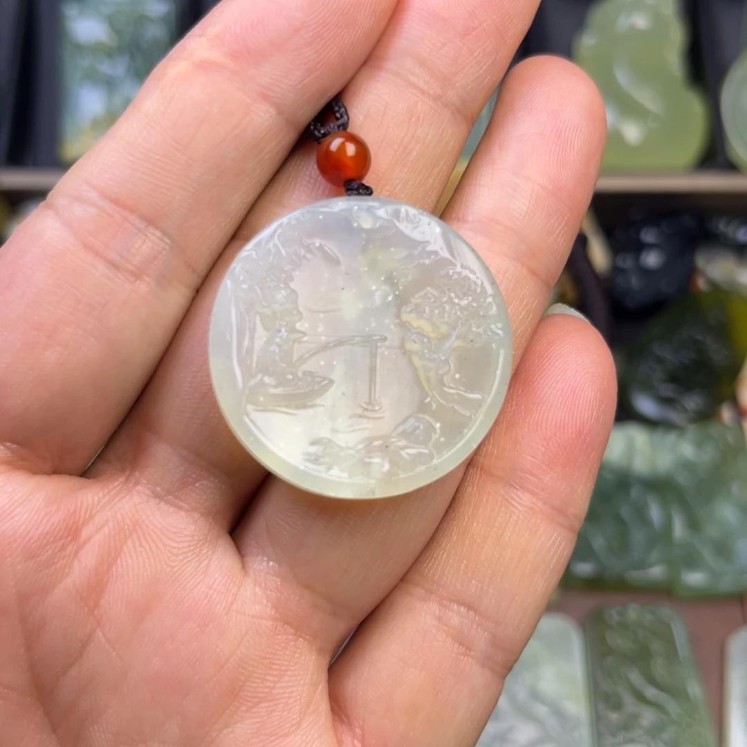 蛇纹石玉未镶嵌吊坠(赠链)
