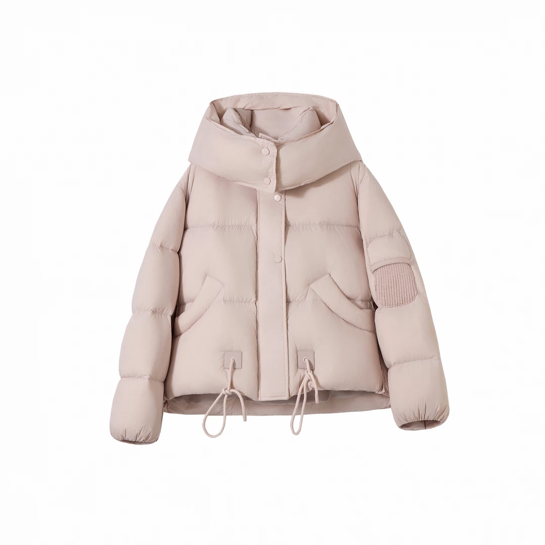 HISHIYU【软心包】新款冬季高级感软糯休闲时尚抽绳短款羽绒服