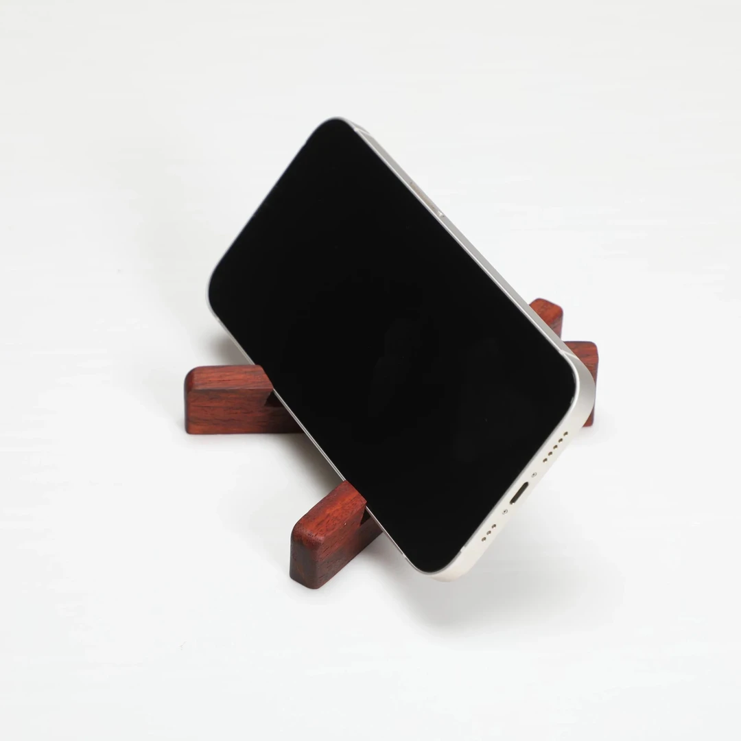 檀锦阁ZSM【中式礼品】鲁班桥手机支架-血檀-A00873