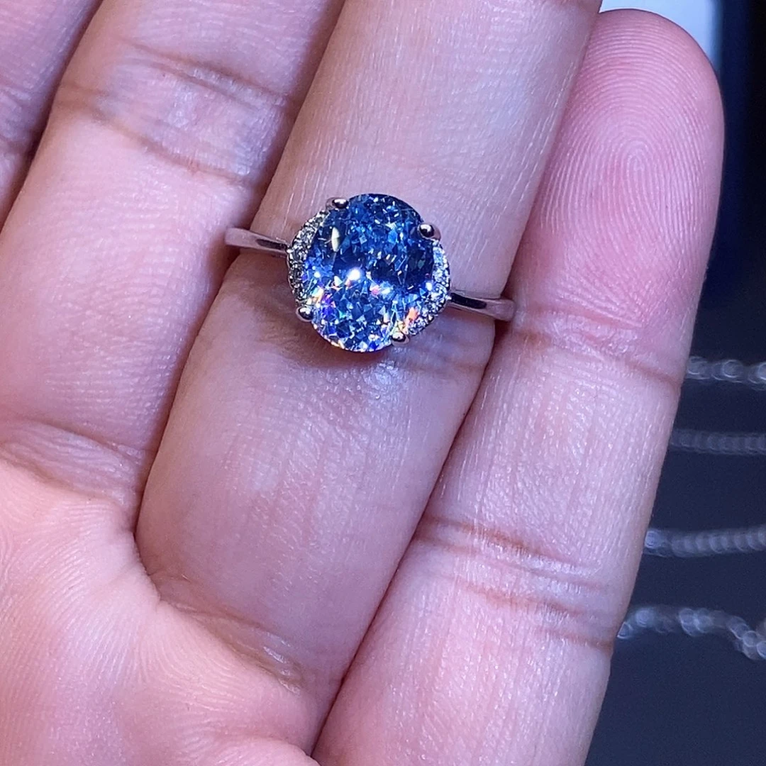 海蓝宝石戒圈银S925镶嵌