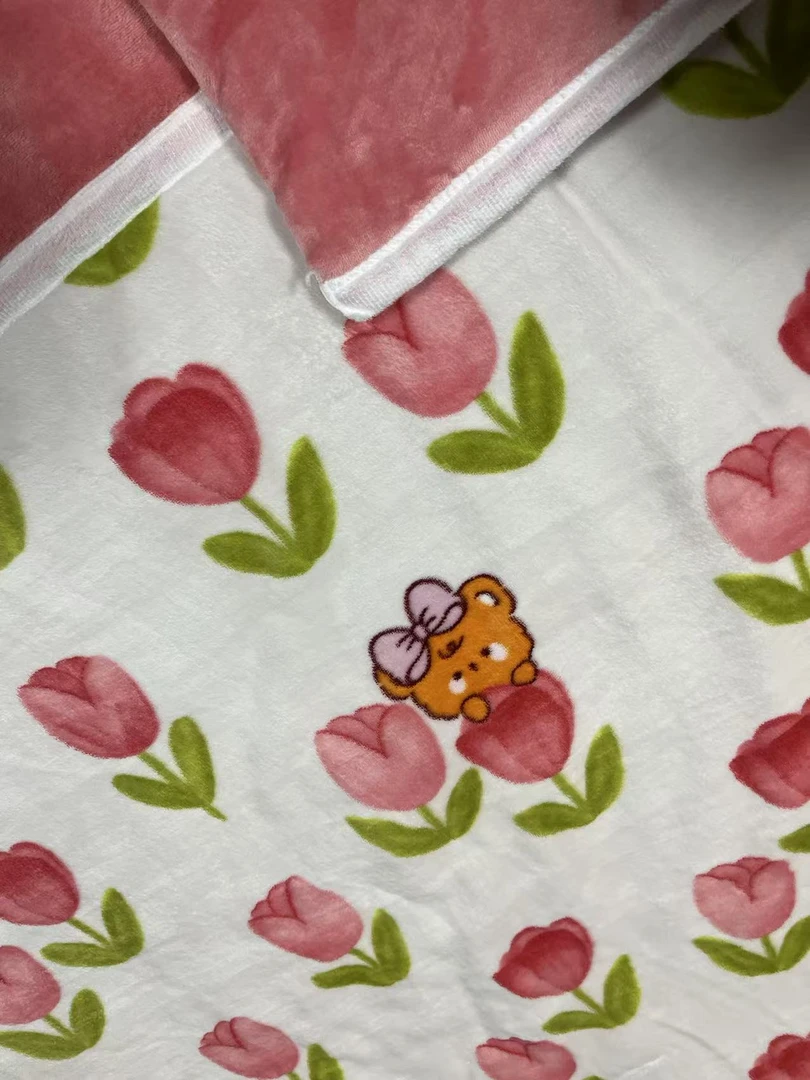 【设计师款】BZ-2024870粉色郁金香盖被230*200