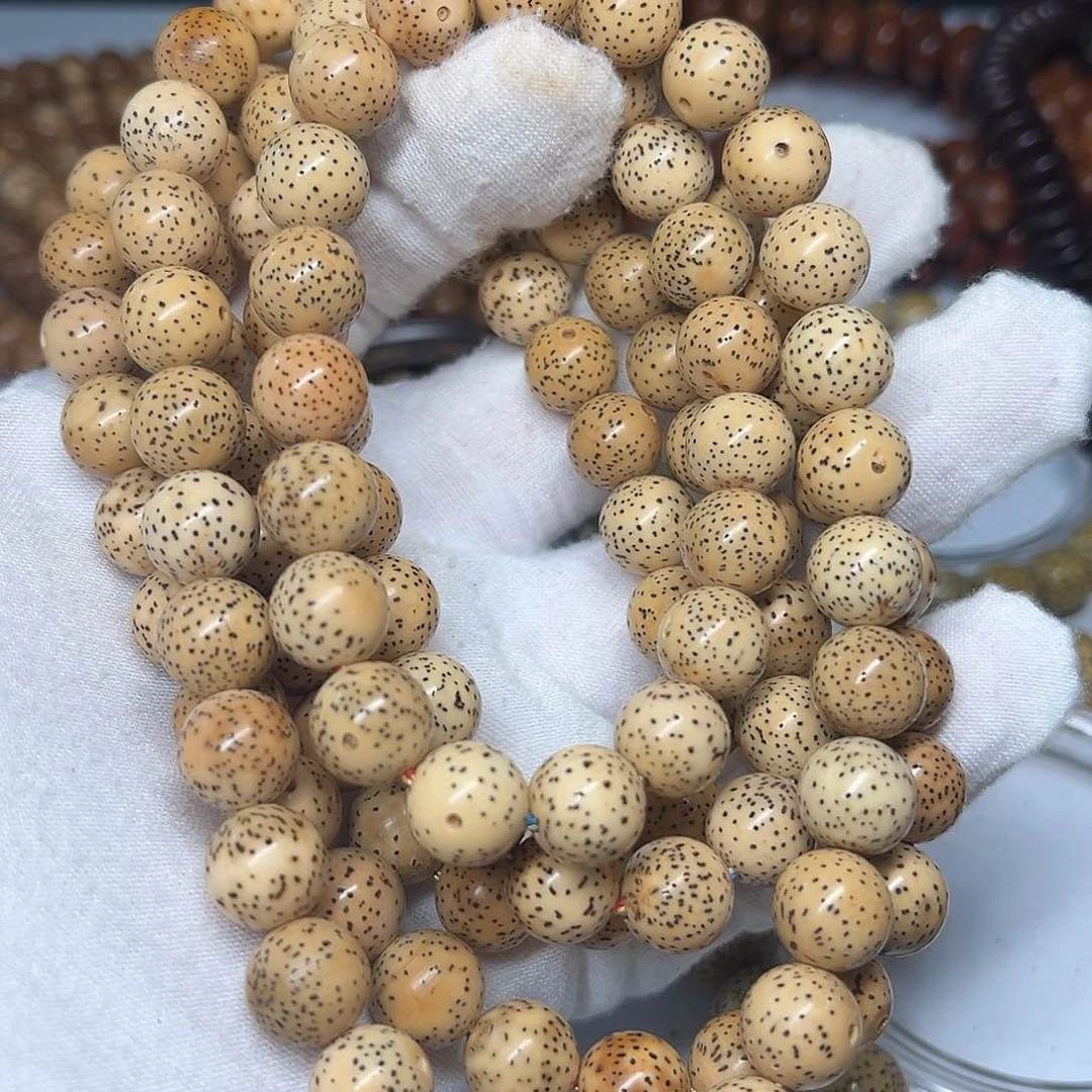 星月菩提吊坠10奶油底细星正圆珠长串