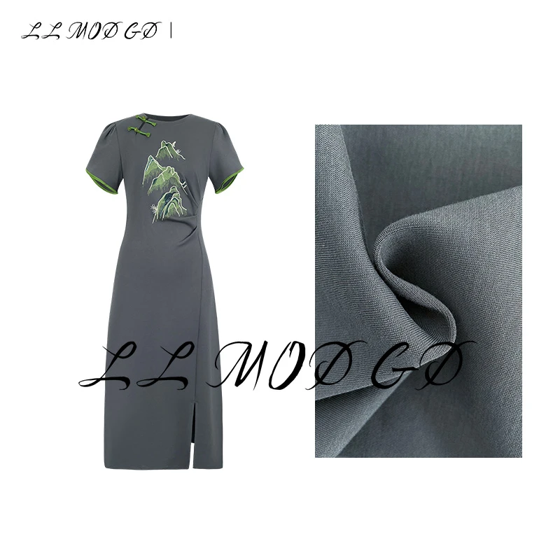 LL MOD GD【苏苏】潮牌定制重工刺绣气质连衣裙LL-250002