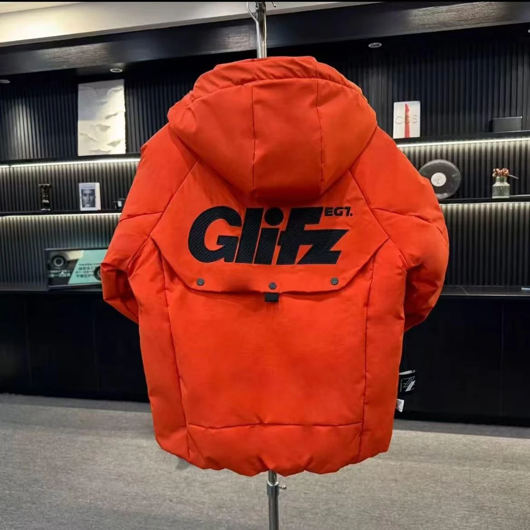 潮牌时尚百搭刺绣连帽棉服男士冬季潮流高端保暖加厚男款棉衣外套