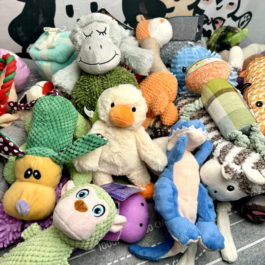 宠物玩具外贸尾单耐咬磨牙小熊响纸发声解闷小狗毛绒玩具通用