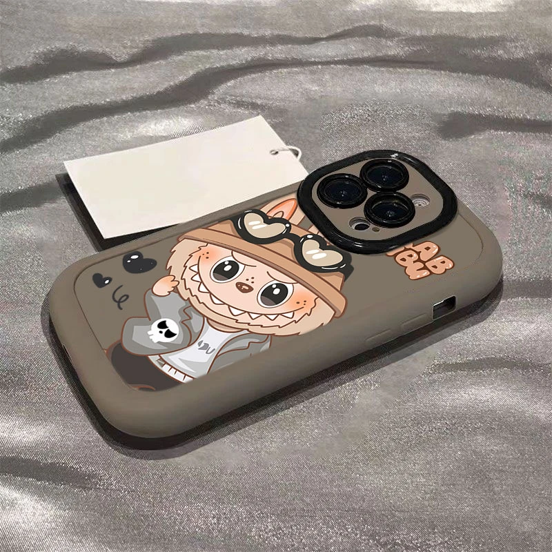 卡通LABUBU适用iphone16promax苹果1514P手机壳泡芙13p/12/11全包