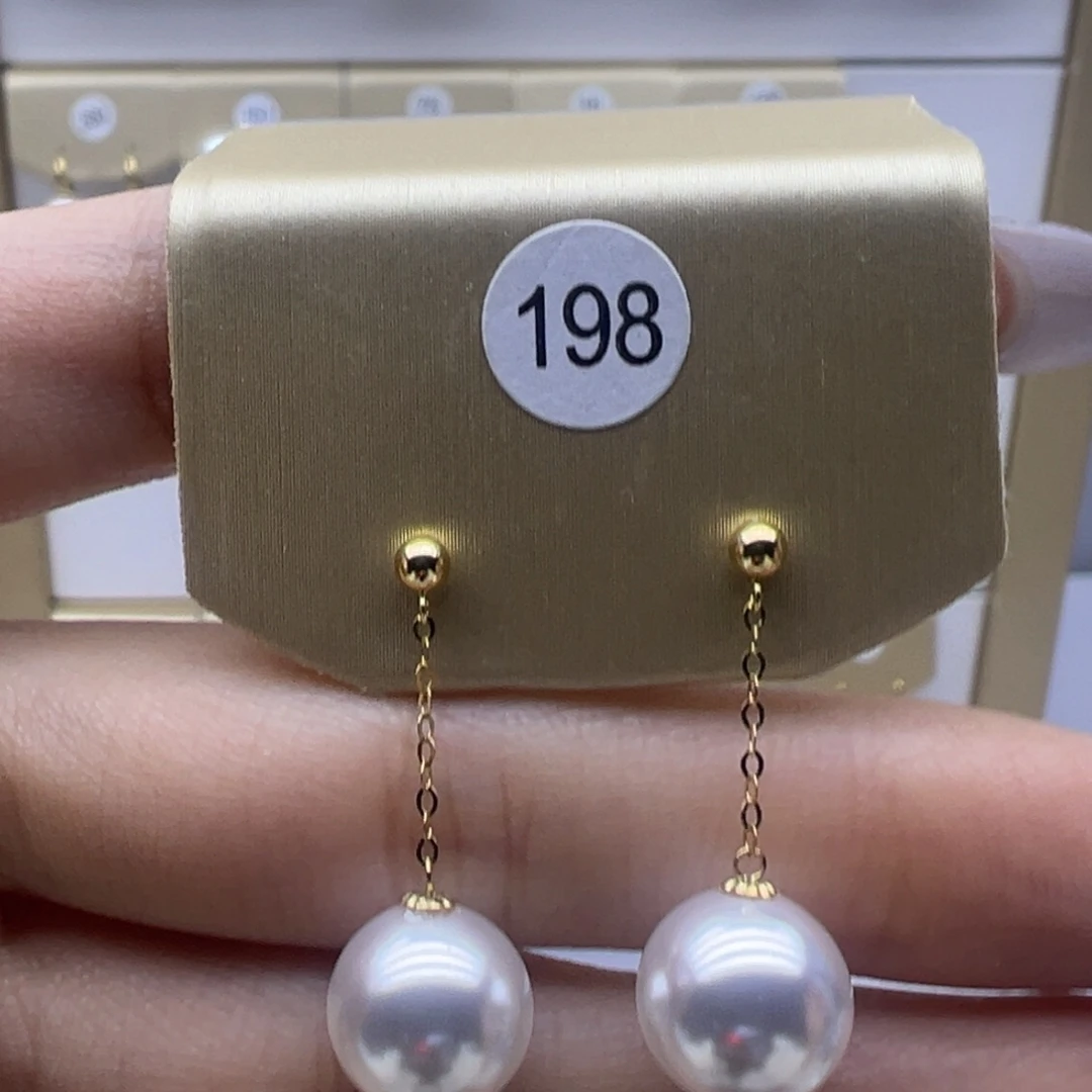 淡水珍珠耳饰18K金镶嵌