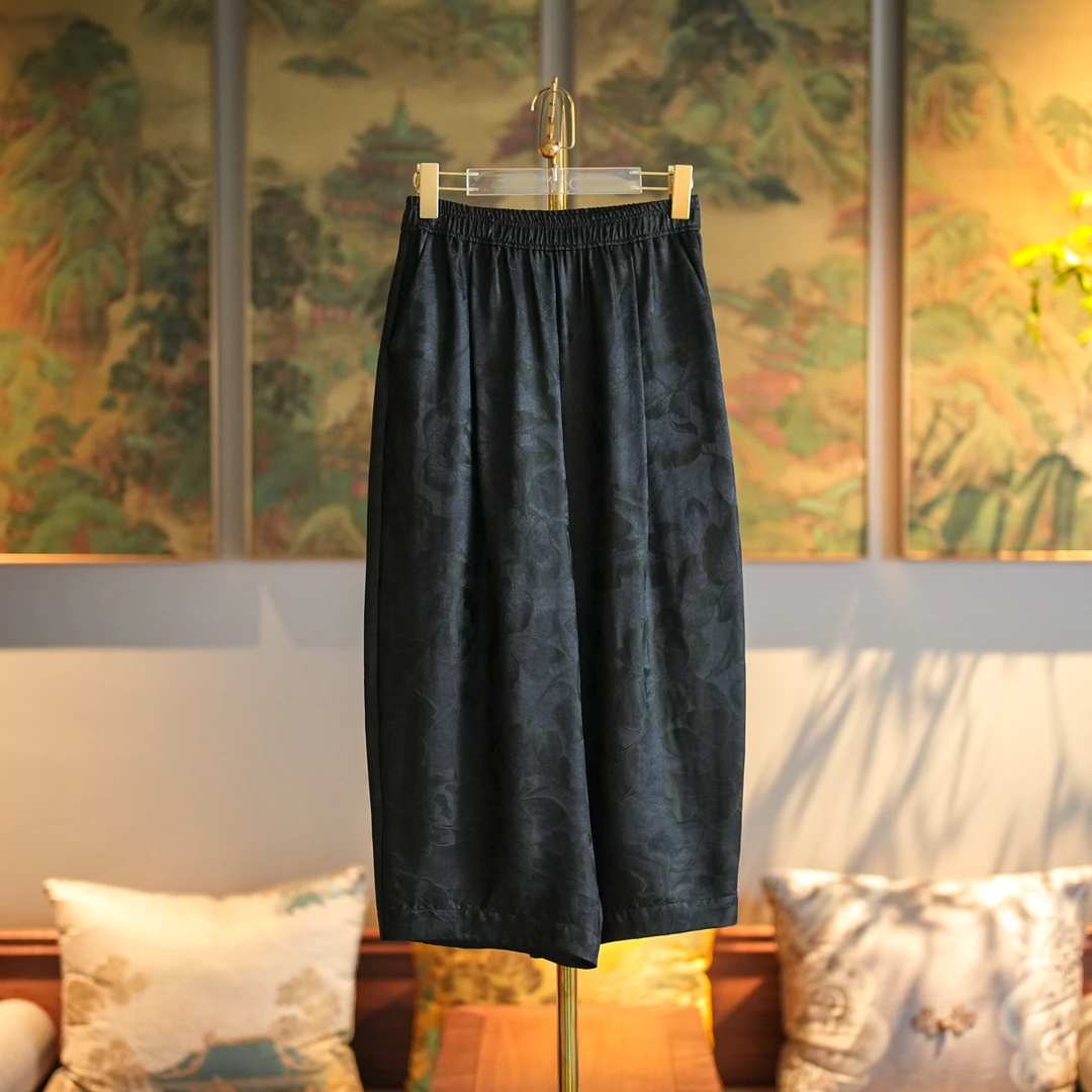 蓝大【墨心语】桑蚕丝新中式休闲裤7753