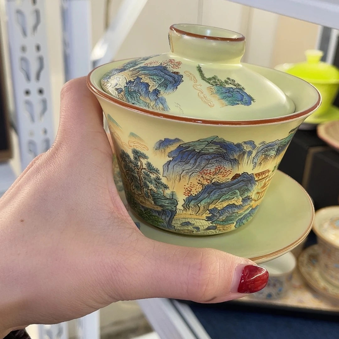 陶景德陶瓷盖碗茶具