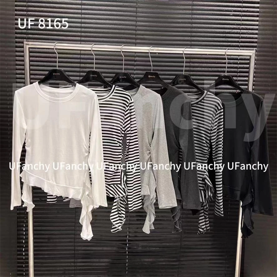 杨杨 UF-小众设计荷叶边上衣8165