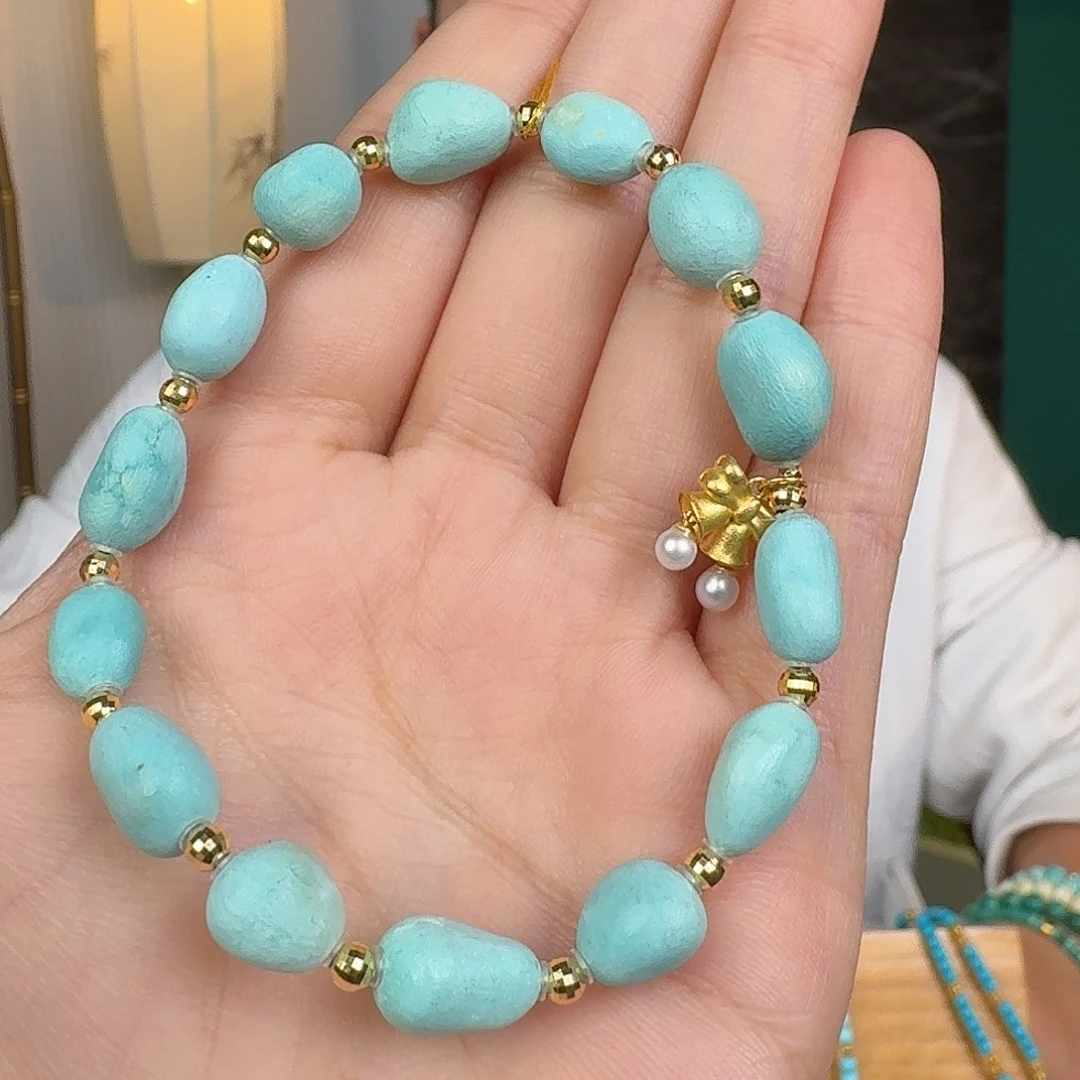 绿松石18K金镶嵌珠宝奇石