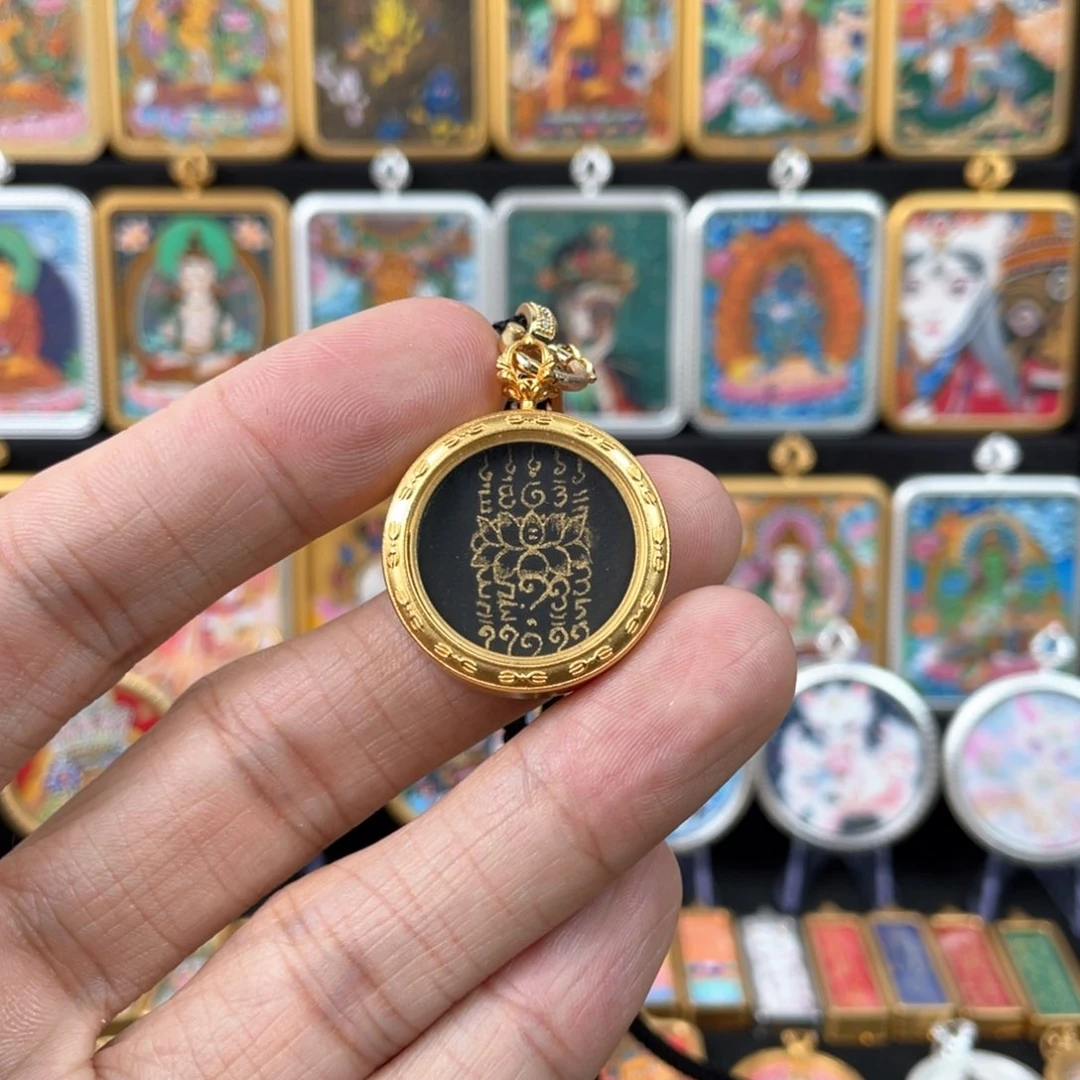 吊坠算*拉唐趣坊非遗纯手绘唐卡