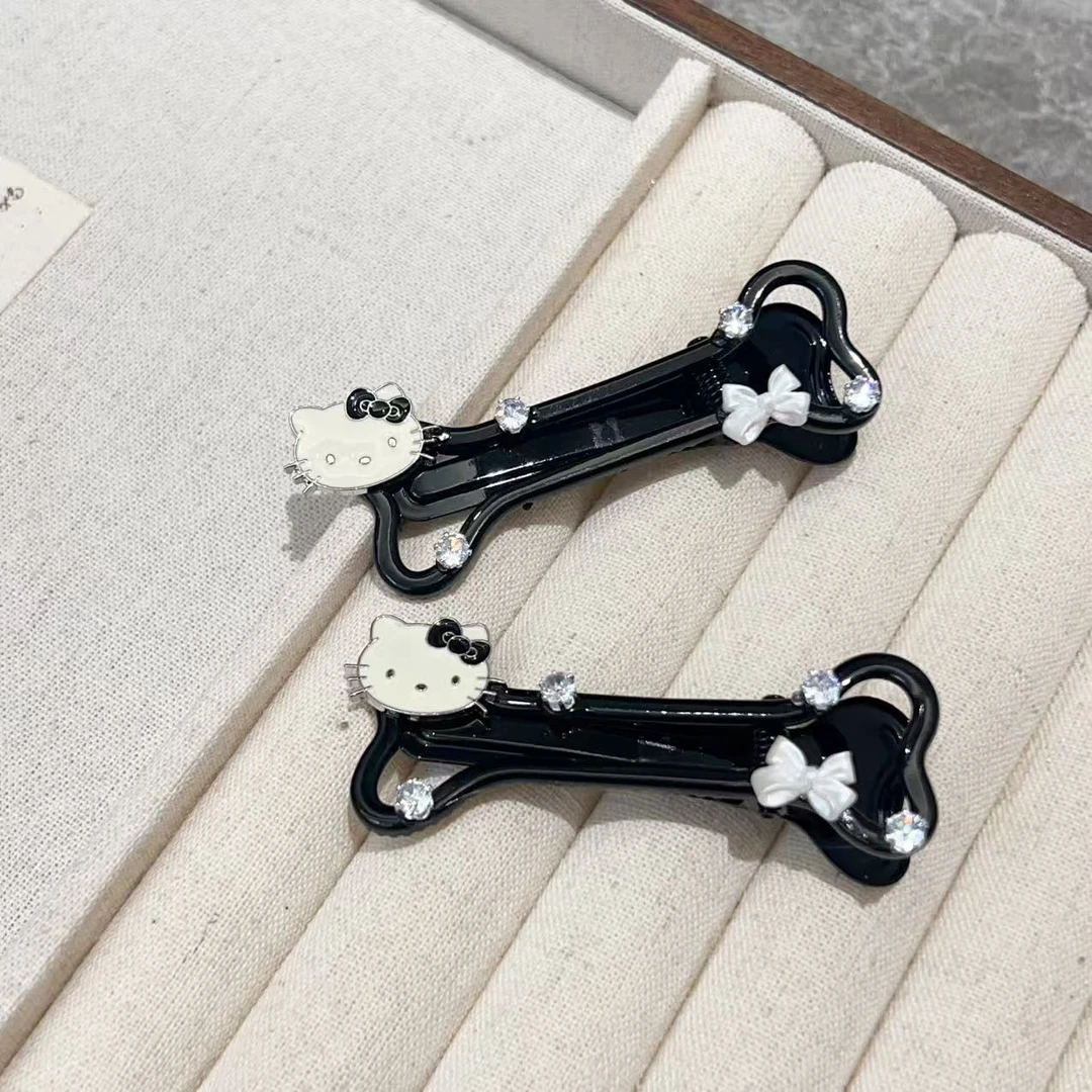 可爱骨头猫咪侧边刘海夹J1613