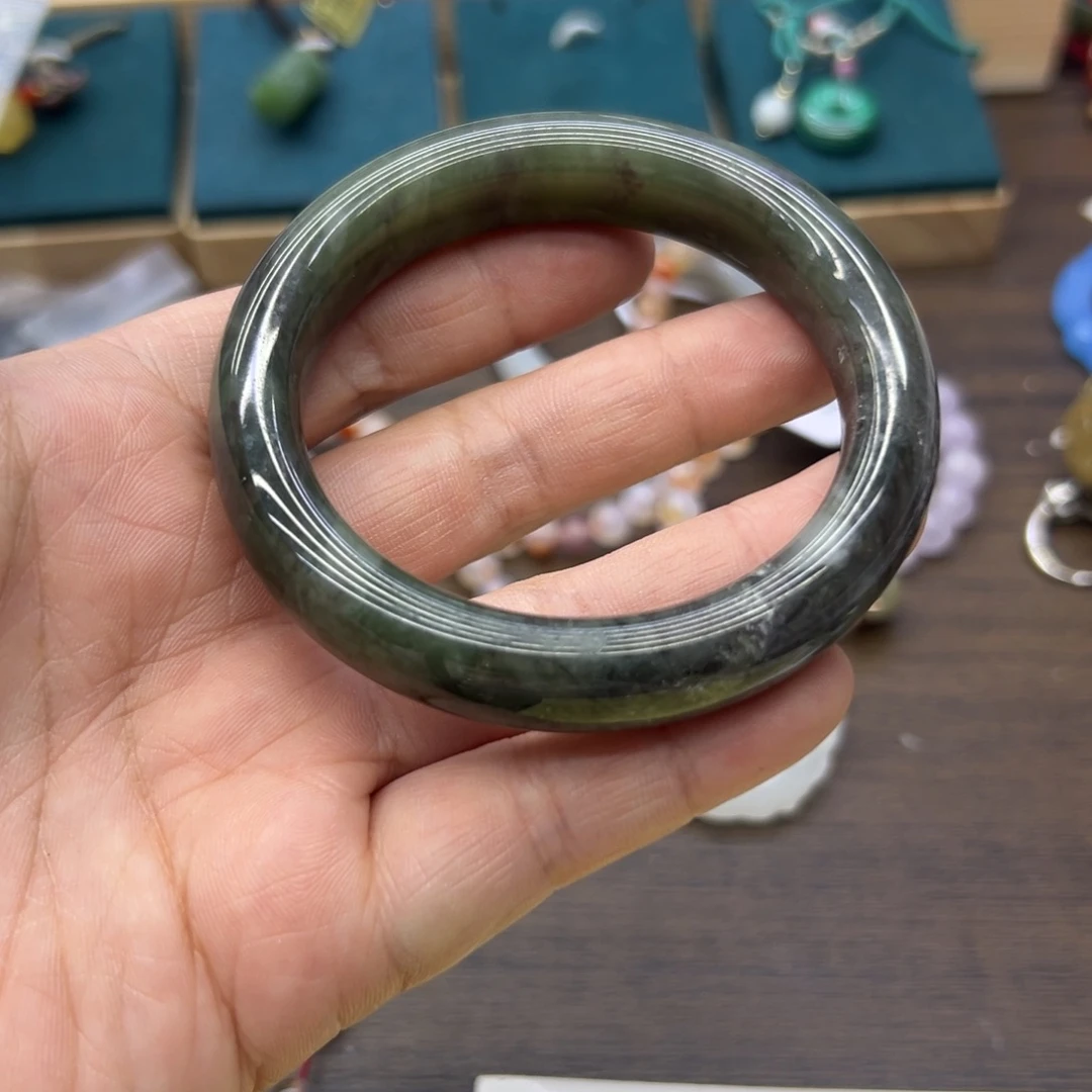 和田玉未镶嵌手镯58.3圈围1400