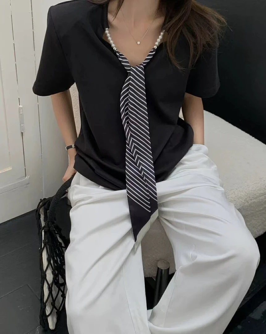 【M58】伊#设计感系带百搭宽松上衣