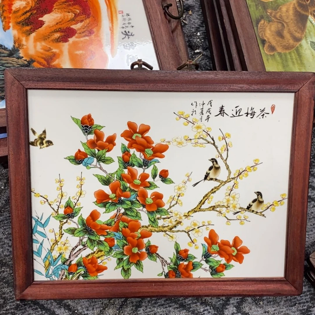 瓷37*28*1景德镇瓷板画柴窑烧制