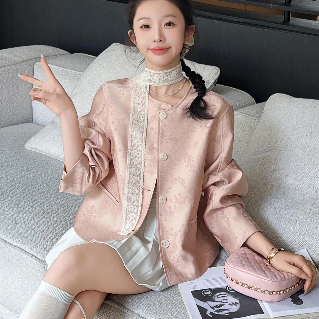 现货9810小香风丝巾早春外套