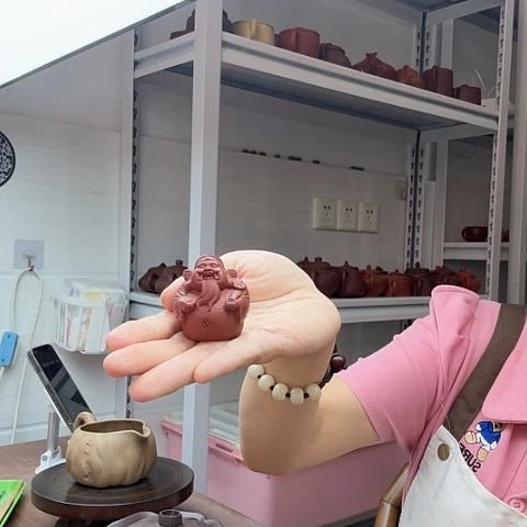 朱泥财神爷茶宠茶宠
