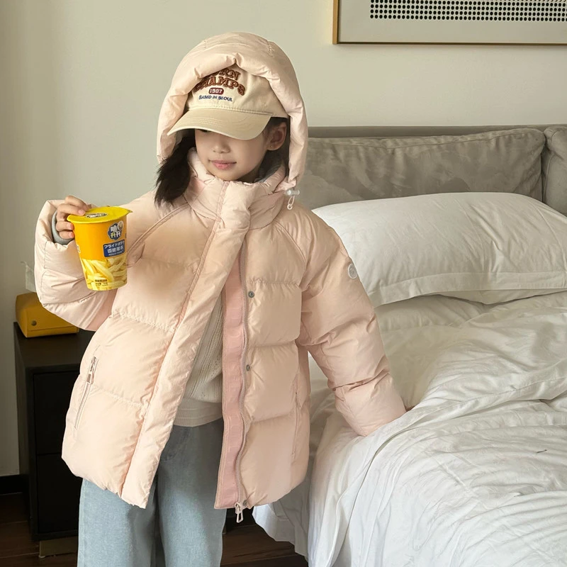 24291帽子可脱卸男女童短款羽绒服