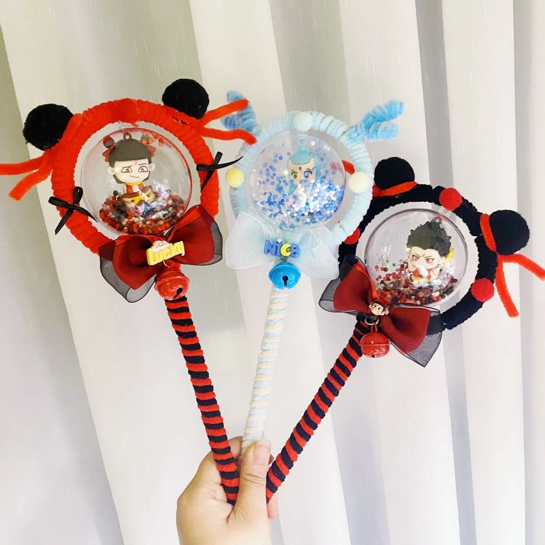 【成品带灯】哪吒敖丙创意手工发光魔法棒儿童闺蜜小朋友玩具