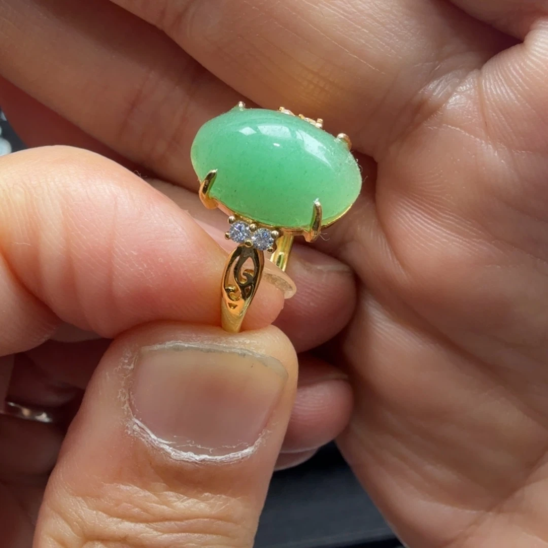 石英岩玉未镶嵌戒指天然密玉戒指