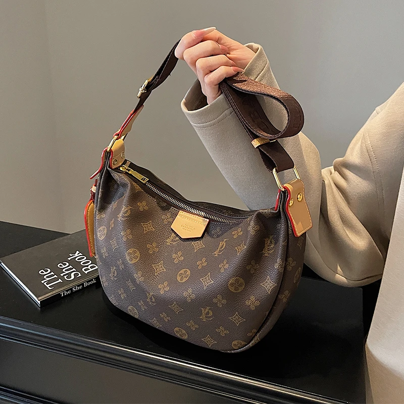 轻奢复古包包女洋气新款时尚百搭爆款饺子包女士大容量单肩斜挎包