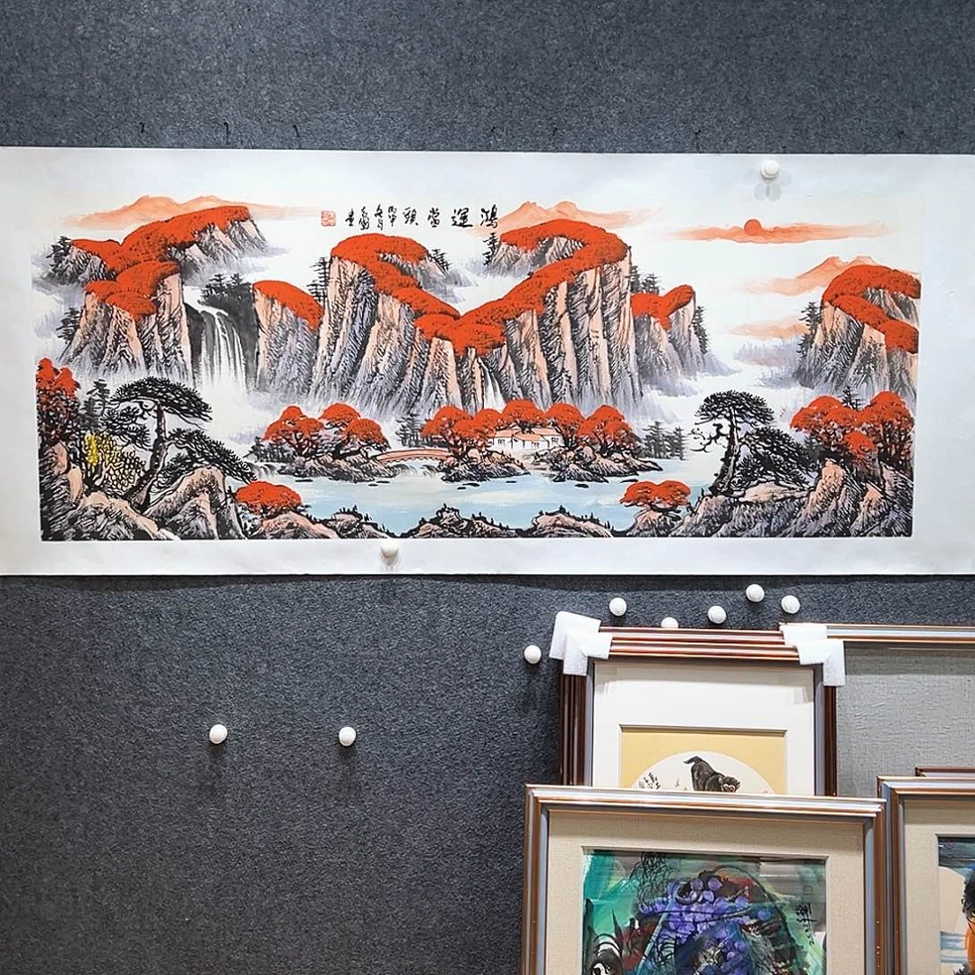 国画纯手绘画心原创