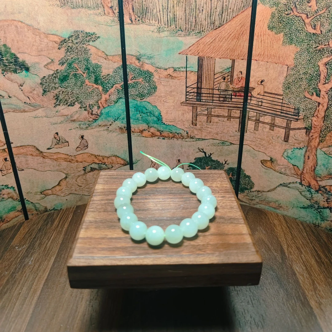 O和田玉晴水圆珠手串（卡10）2235