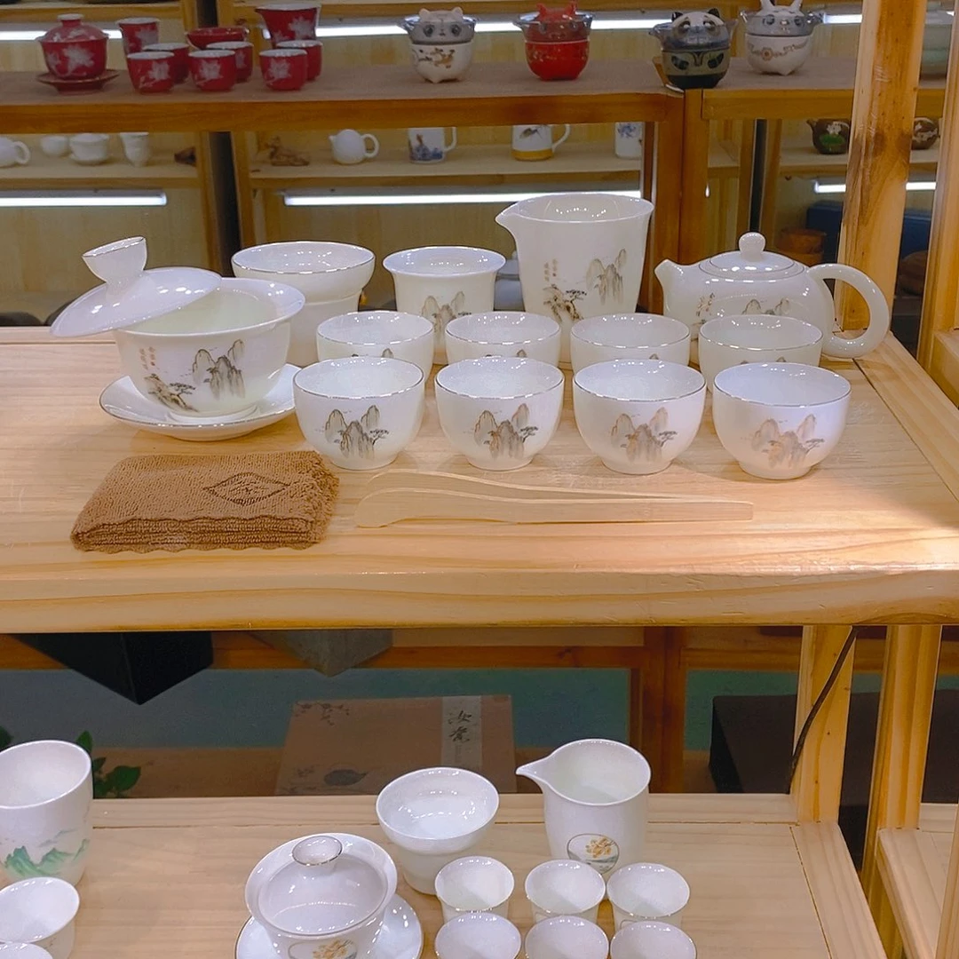 【不止】羊脂玉瓷茶具套装