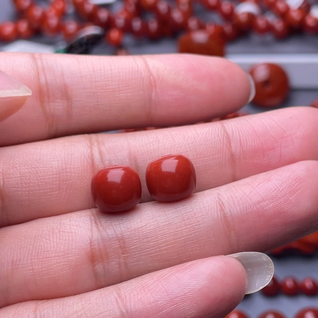 滑***团未镶嵌配珠南红玛瑙10.4mm瓦西锦红老型单珠