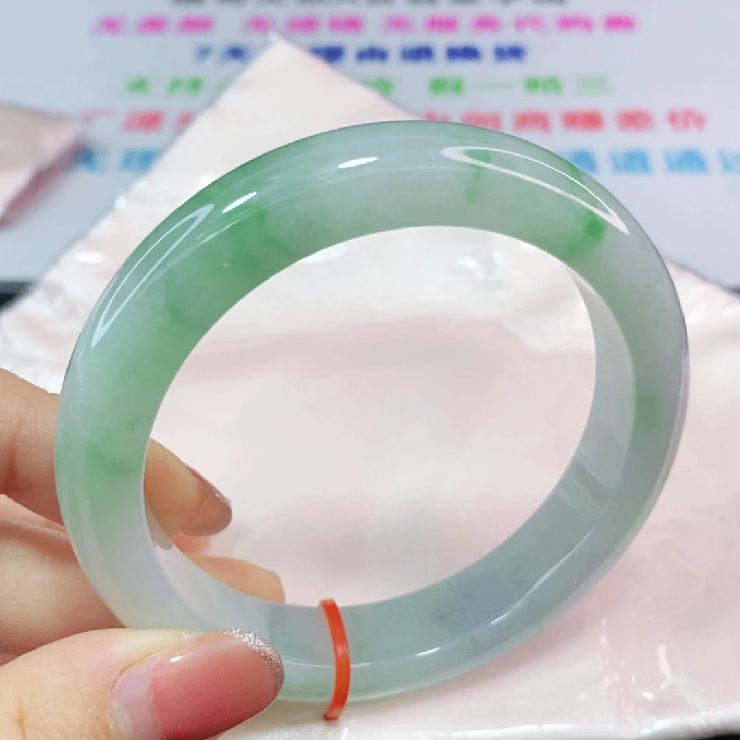 未镶嵌手镯翡翠58.7圈冰飘花