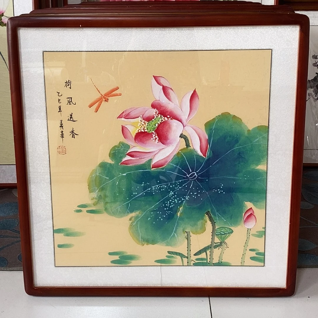 国画带框尺寸62✖️62厘米包邮手绘