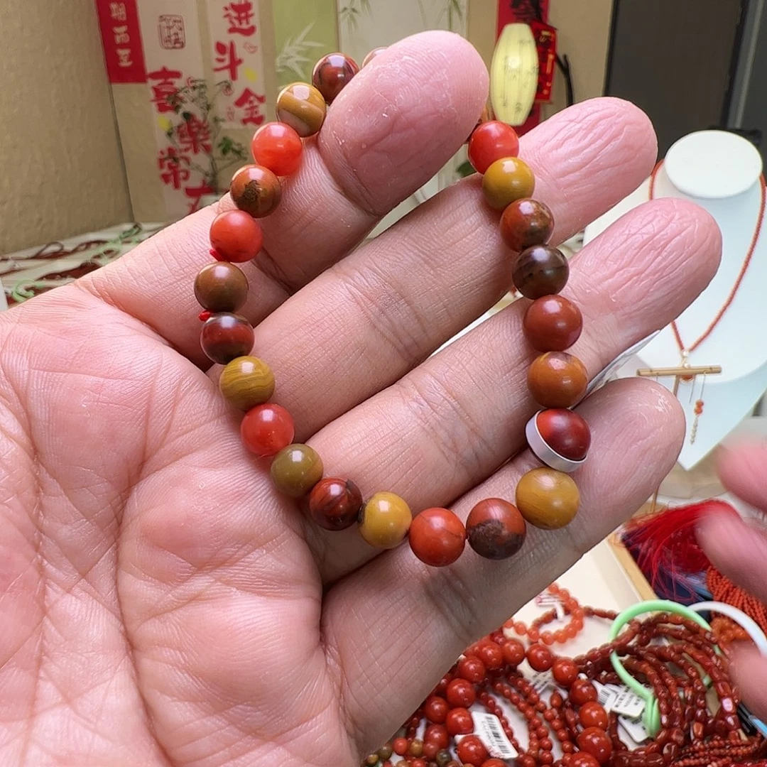 南红玛瑙未镶嵌7.6mm包浆