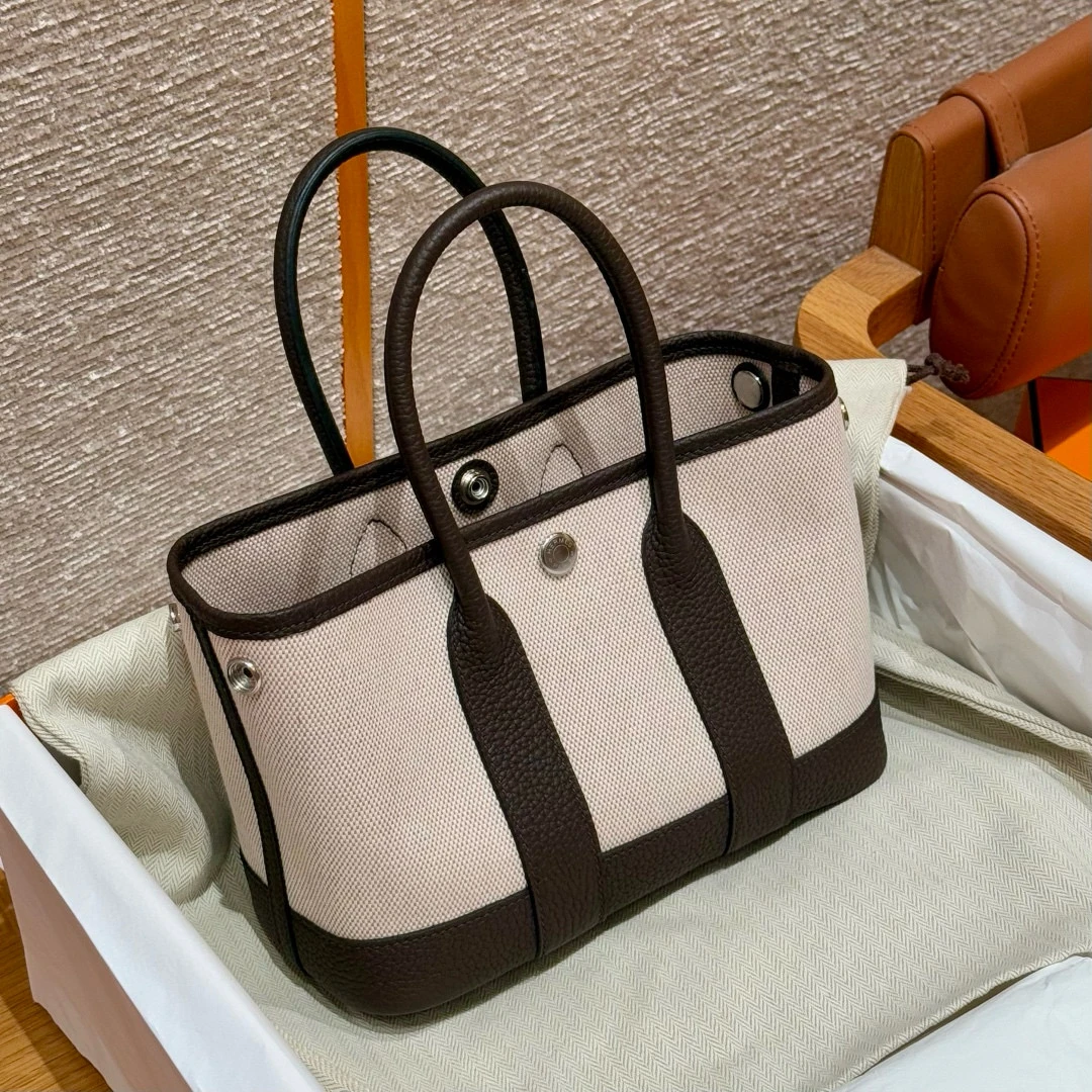 【目皆】全手缝 花园包 23 帆布 全皮 手提 可爱 原厂皮 简约百搭