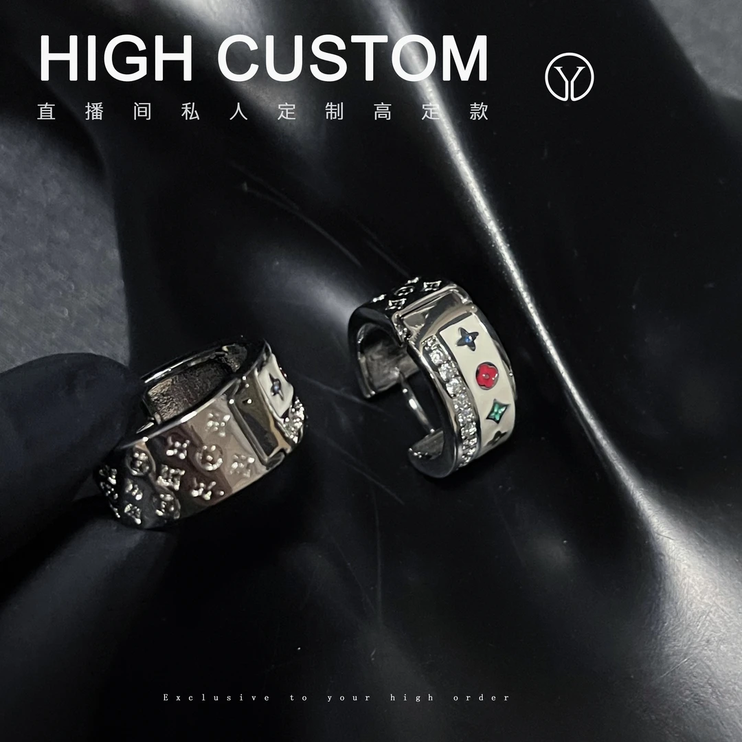 铜合金合成锆石耳饰 339 白银色圆圈耳钉