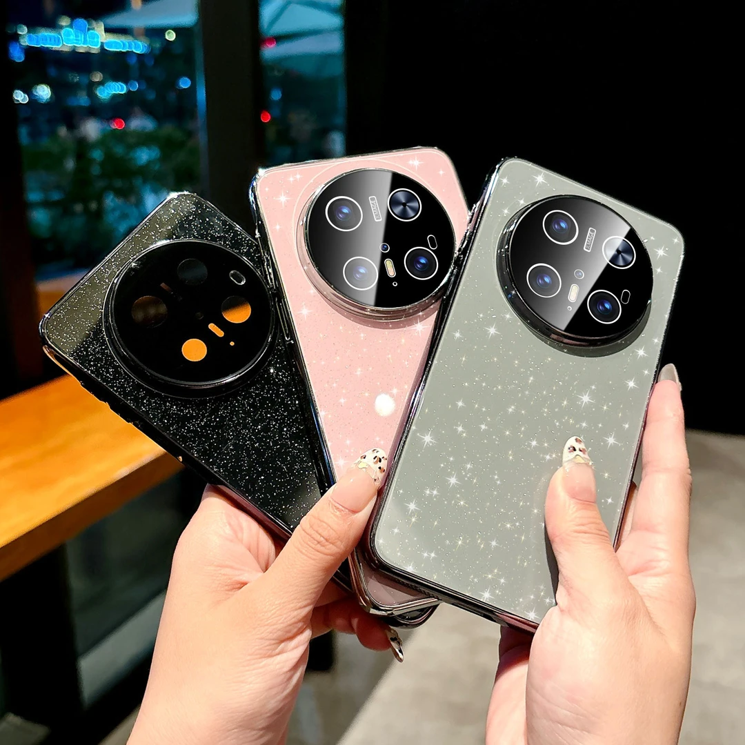 小能虫适用华为mate70手机壳高级星空闪粉mate70pro镜头全包时尚