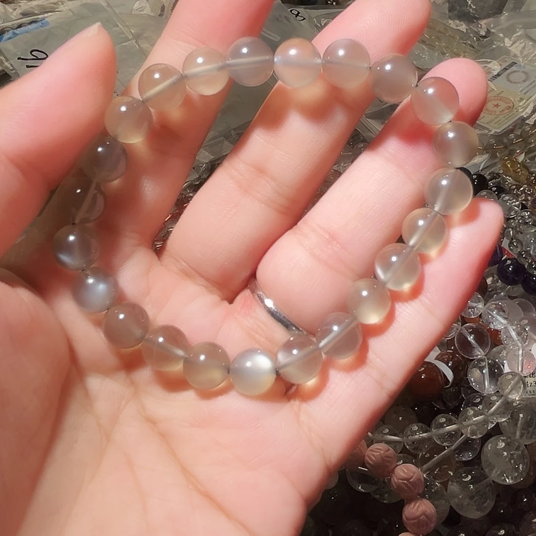 水晶手链未镶嵌黑月光8毫米