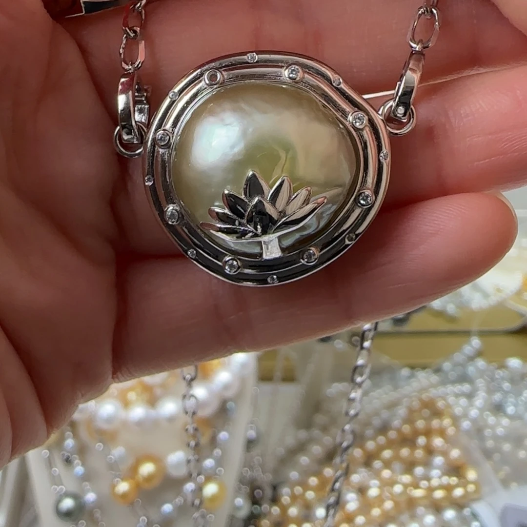 海水珍珠颈饰银S925镶嵌