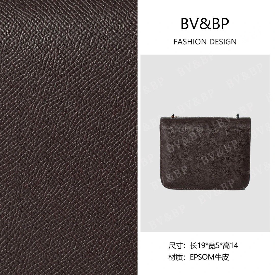 BV&BP· 原创设计 真皮高定单肩斜跨包  BV19-银扣-乌木色